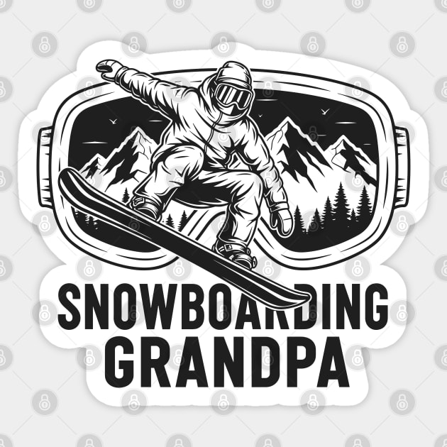 Snowboarding Grandpa Sticker by enrynz